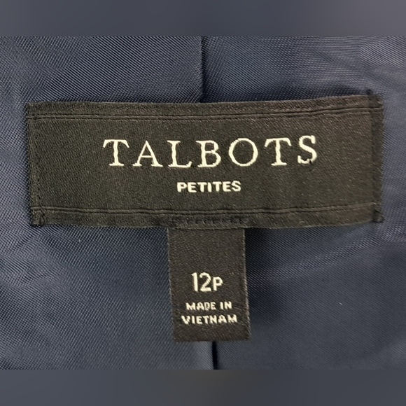 Robert Talbott Petite Women's Tweed Jacket Chambray Trim Blazer Navy Size 12P - Picture 4 of 16